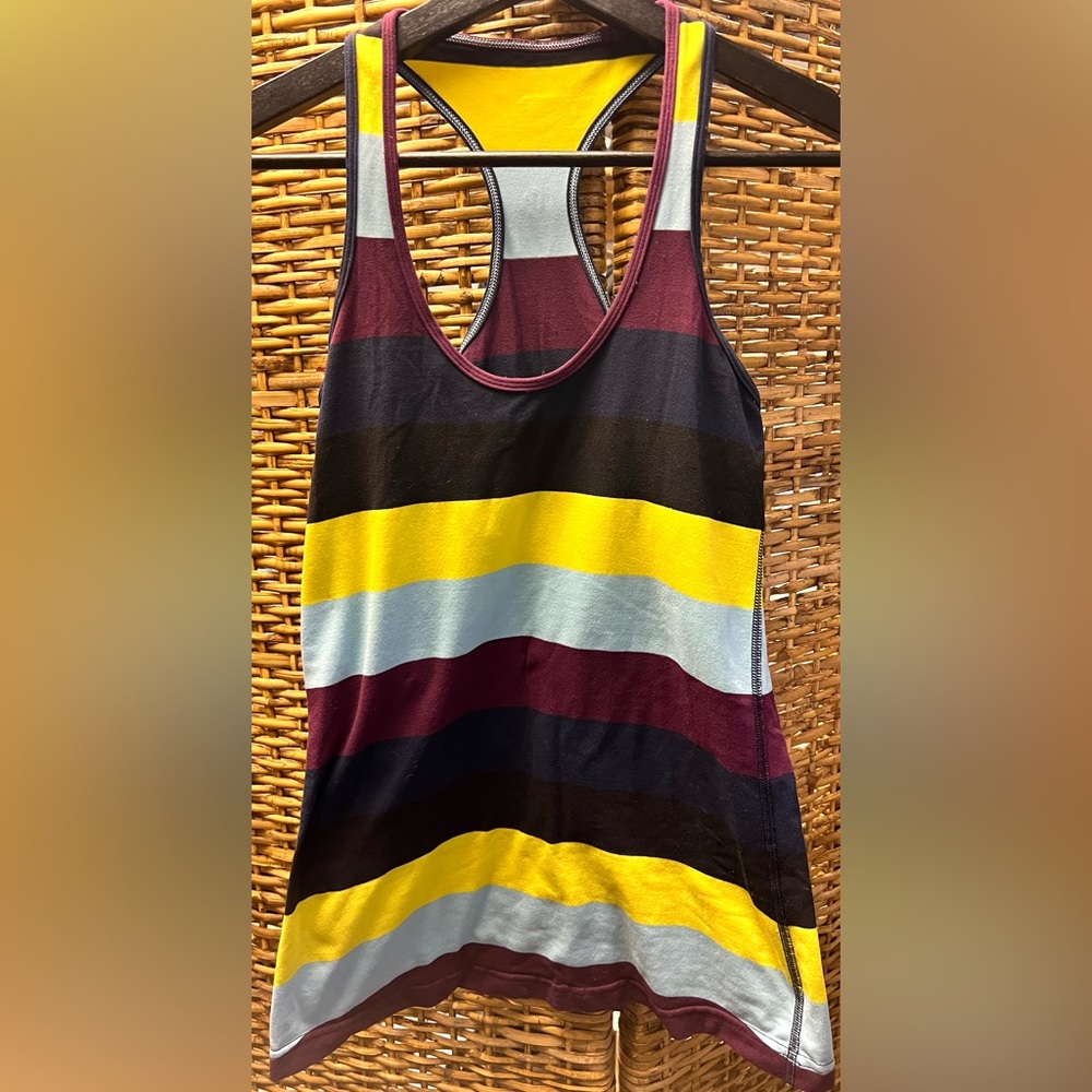 Lululemon-Striped Superb,Razorback Tank,14 inches,top to bottom,Estimated Size:6